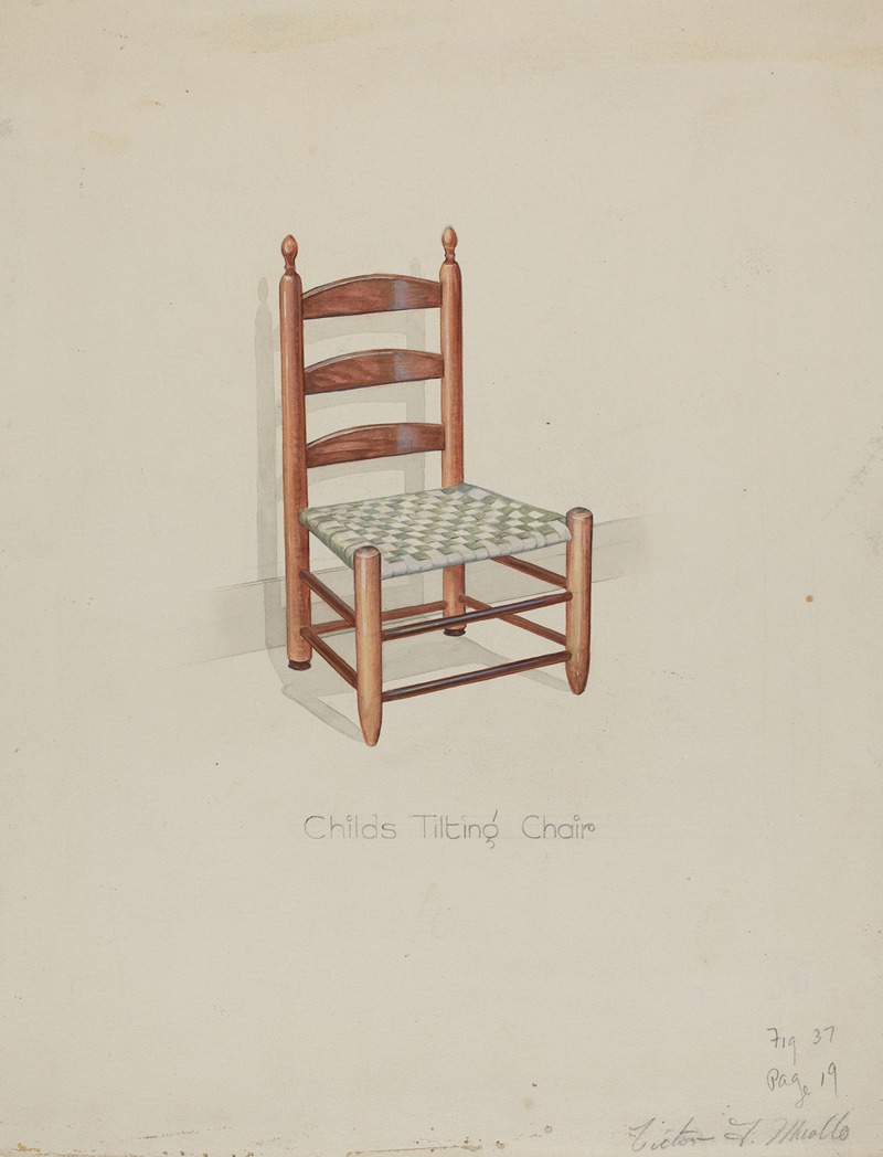 Victor F. Muollo - Shaker Three Slat Titlting Chair