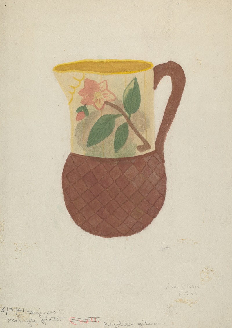 Vina Dishon - Majolica Pitcher