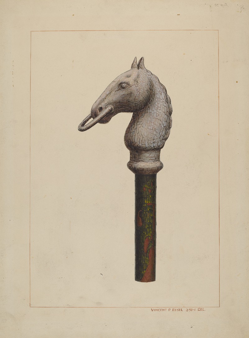 Vincent P. Rosel - Horse Head Hitching Post