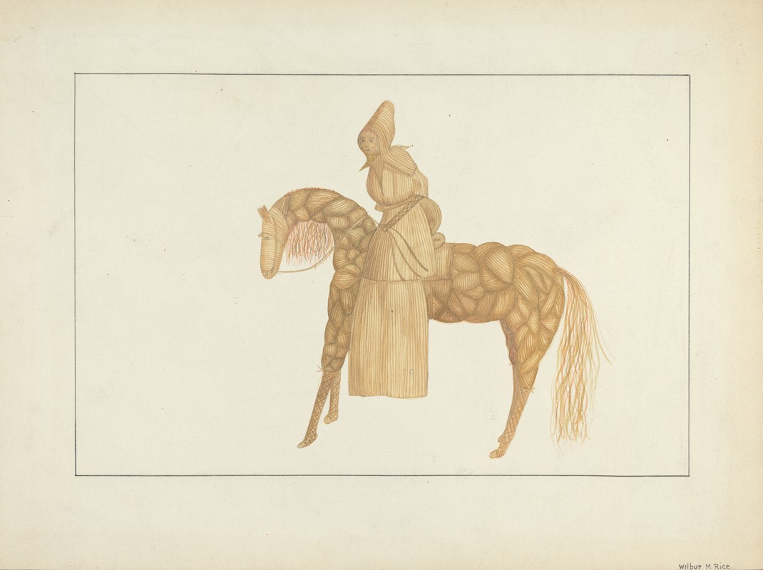 Wilbur M Rice - Corn Husk Doll on Horse