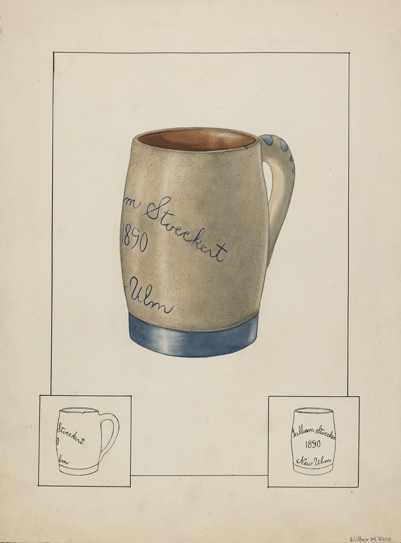 Wilbur M Rice - Earthenware Beer Mug