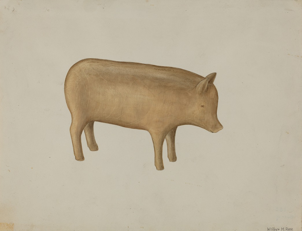 Wilbur M Rice - Wooden Pig