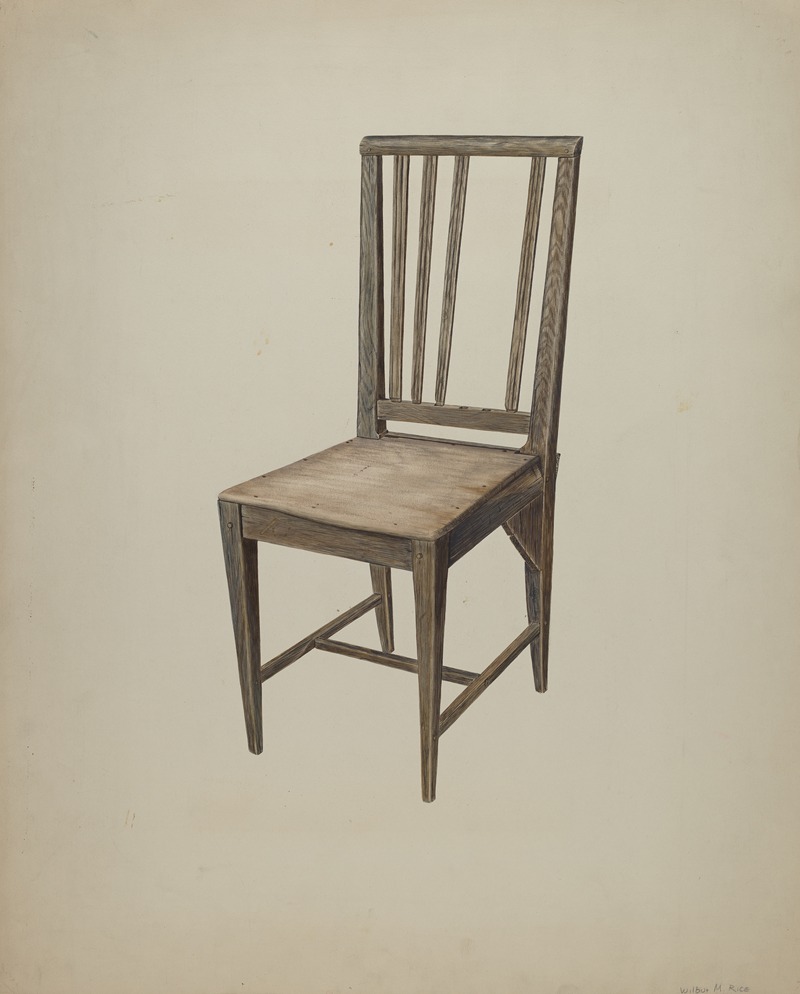 Wilbur M Rice - Wooden Straight Chair