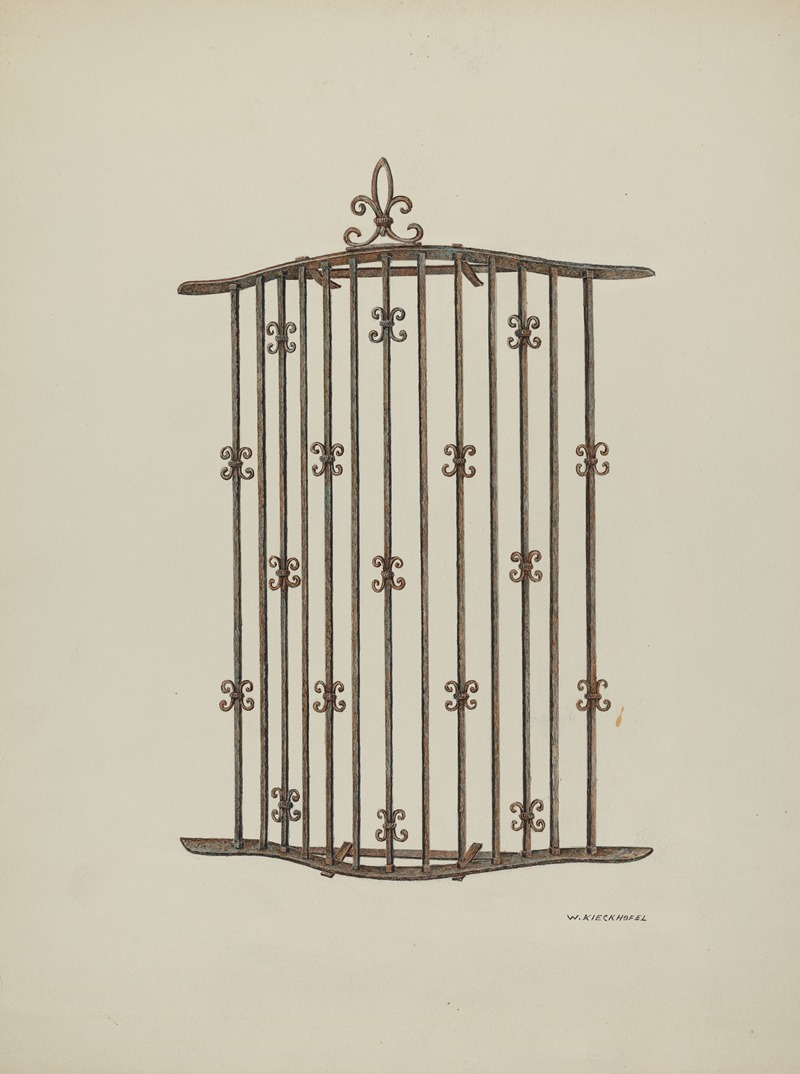 William Kieckhofel - Iron Grille at Window – Restoration Drawing