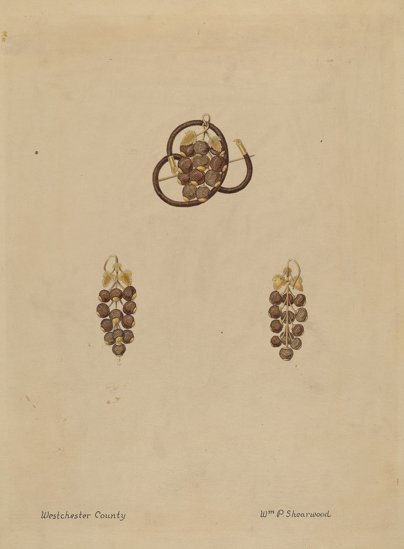 William P. Shearwood - Hair Brooch and Earrings