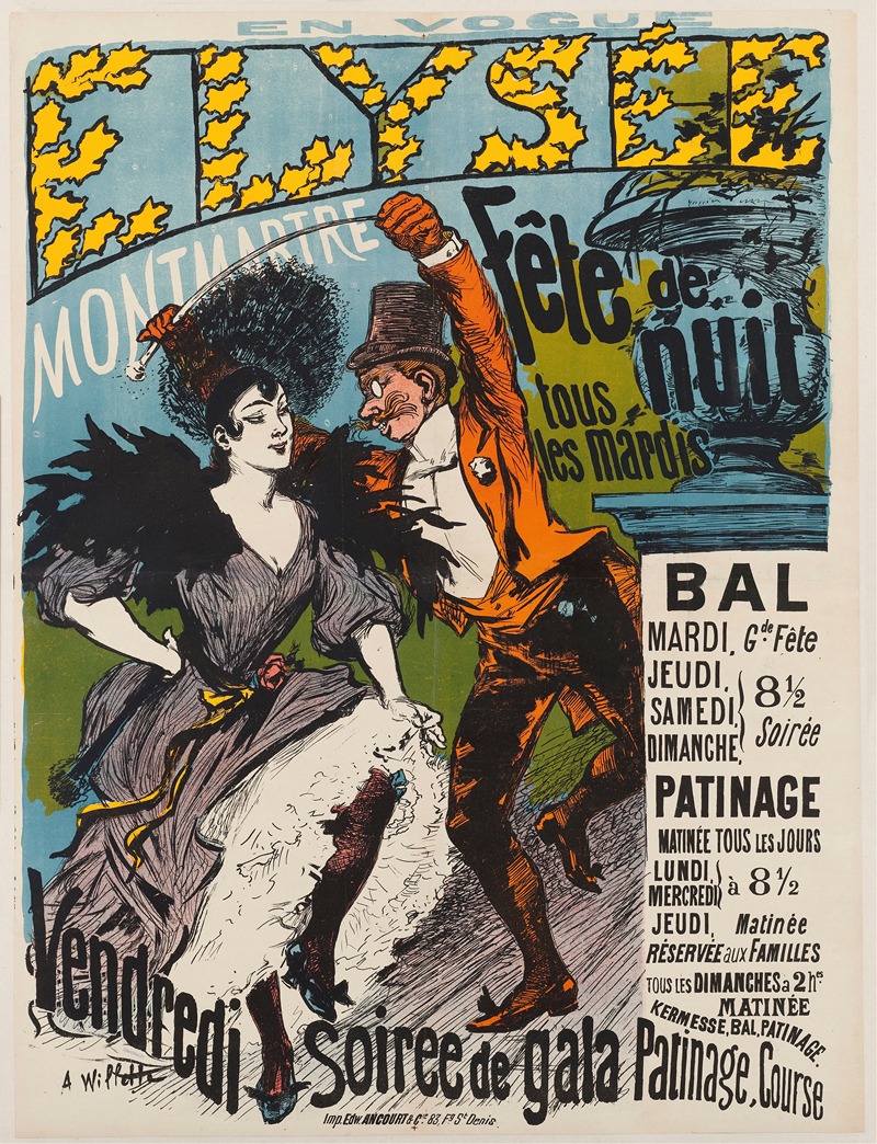 Adolphe Léon Willette - En Vogue Elysee Montmartre