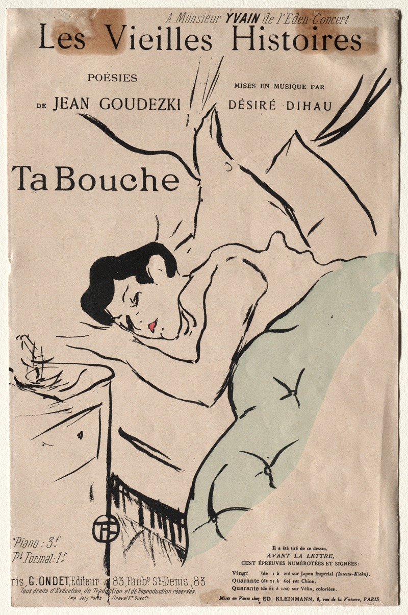 Henri de Toulouse-Lautrec - Les Vieilles Histoires, Ta Bouche