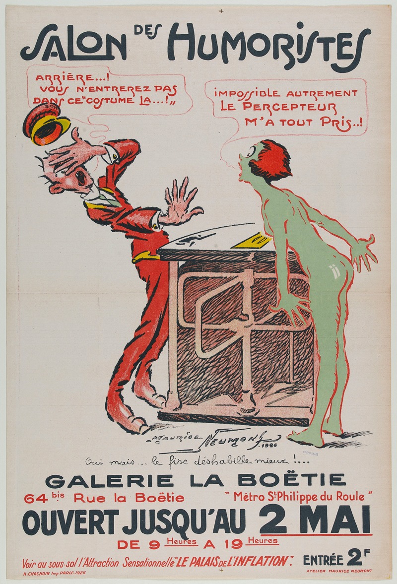Maurice Louis Henri Neumont - Salon Des Humoristes Galerie La Boëtie