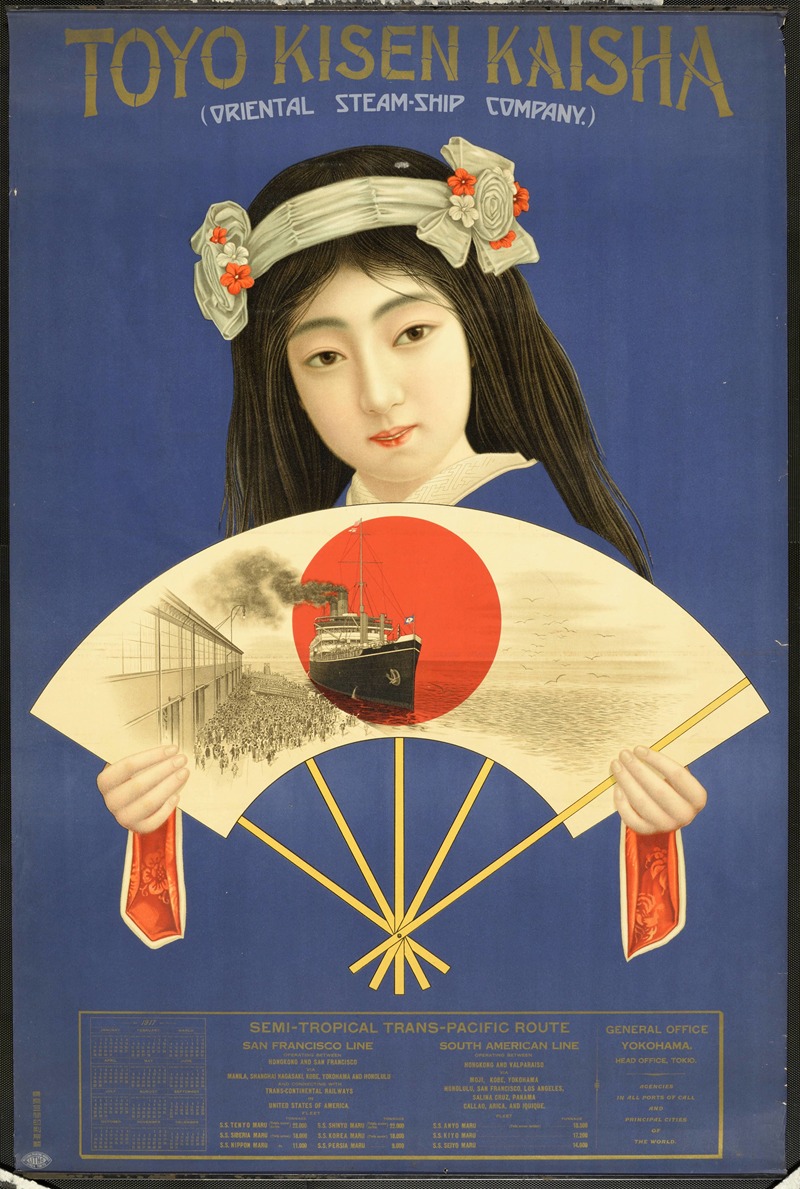 Anonymous - Toyo Kisen Kaisha = Oriental Steam-Ship Company [Woman With A Fan]