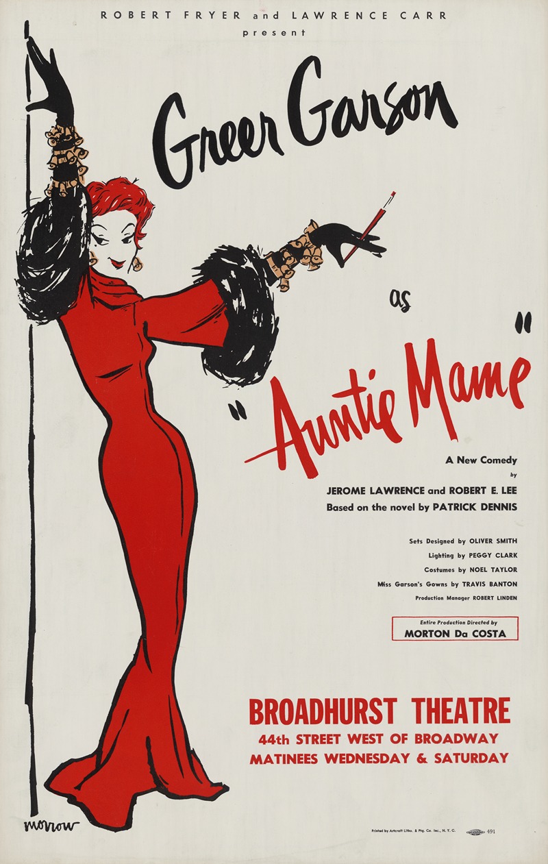 Artcraft Lithograph - Greer Garson as ‘Auntie Mame’