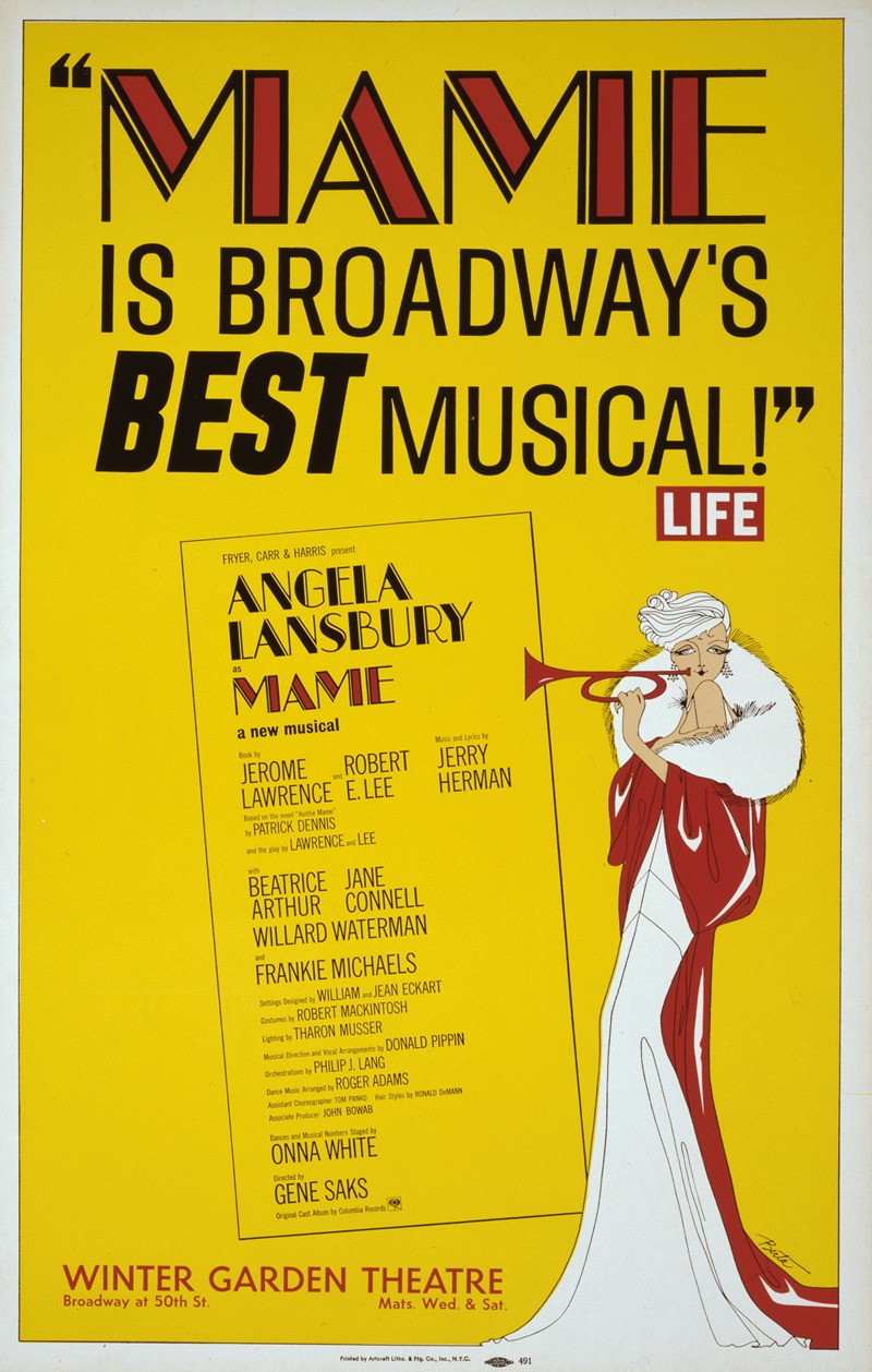 Artcraft Lithograph - Mame is Broadway’s best musical
