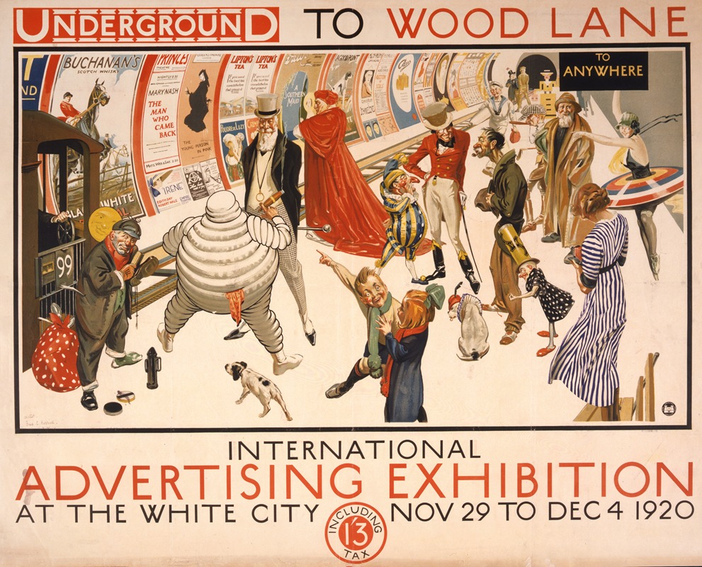 Frederick Charles Herrick - Underground to Wood Lane International Advertising Exhibition at the White City, Nov. 29 to Dec. 4 1920