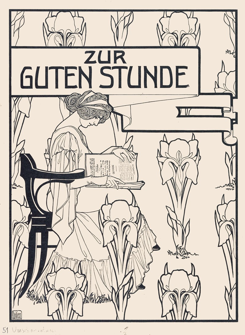 Ephraim Moshe Lilien - Ontwerp voor de omslag van het tijdschrift Zur guten Stunde
