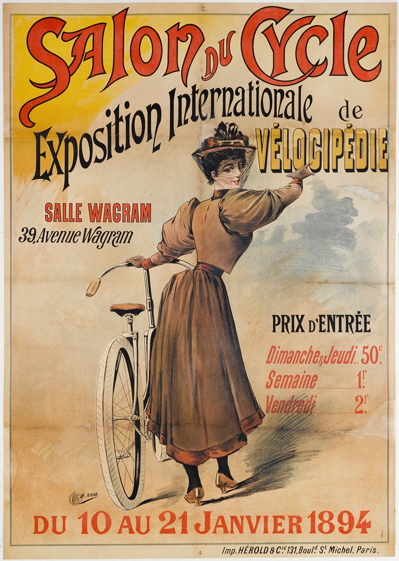 Henri Boulanger Gray - Salon Du Cycle Exposition Internationale De Velocipedie