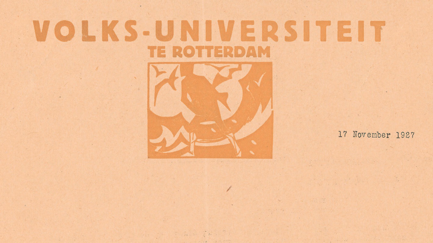 Jac Jongert - Embleem Volksuniversiteit te Rotterdam