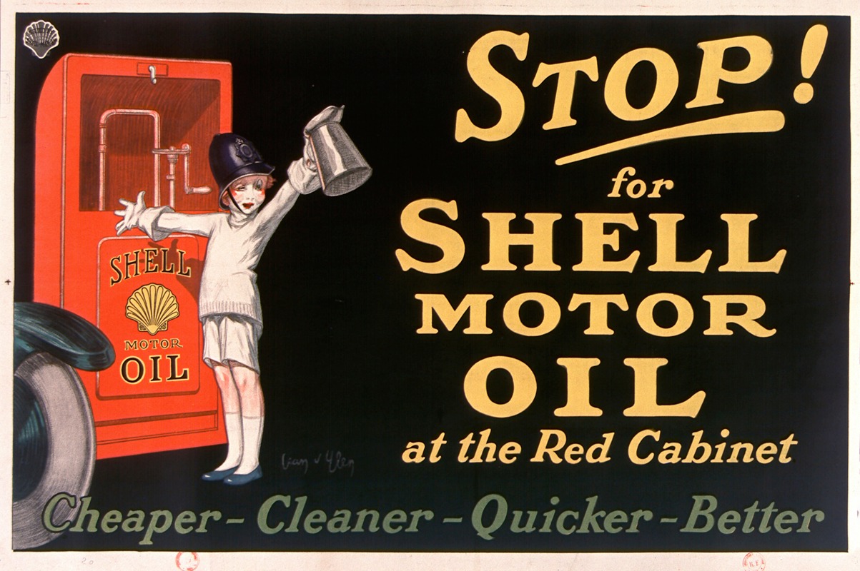 Jean d'Ylen - Stop! for Shell motor oil at the Red Cabinet