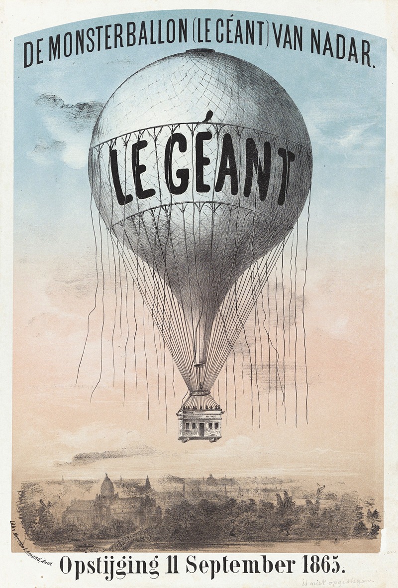 Morriën & Amand - De Monsterballon (Le Géant) van Nadar. Opstijging 11 September 1865