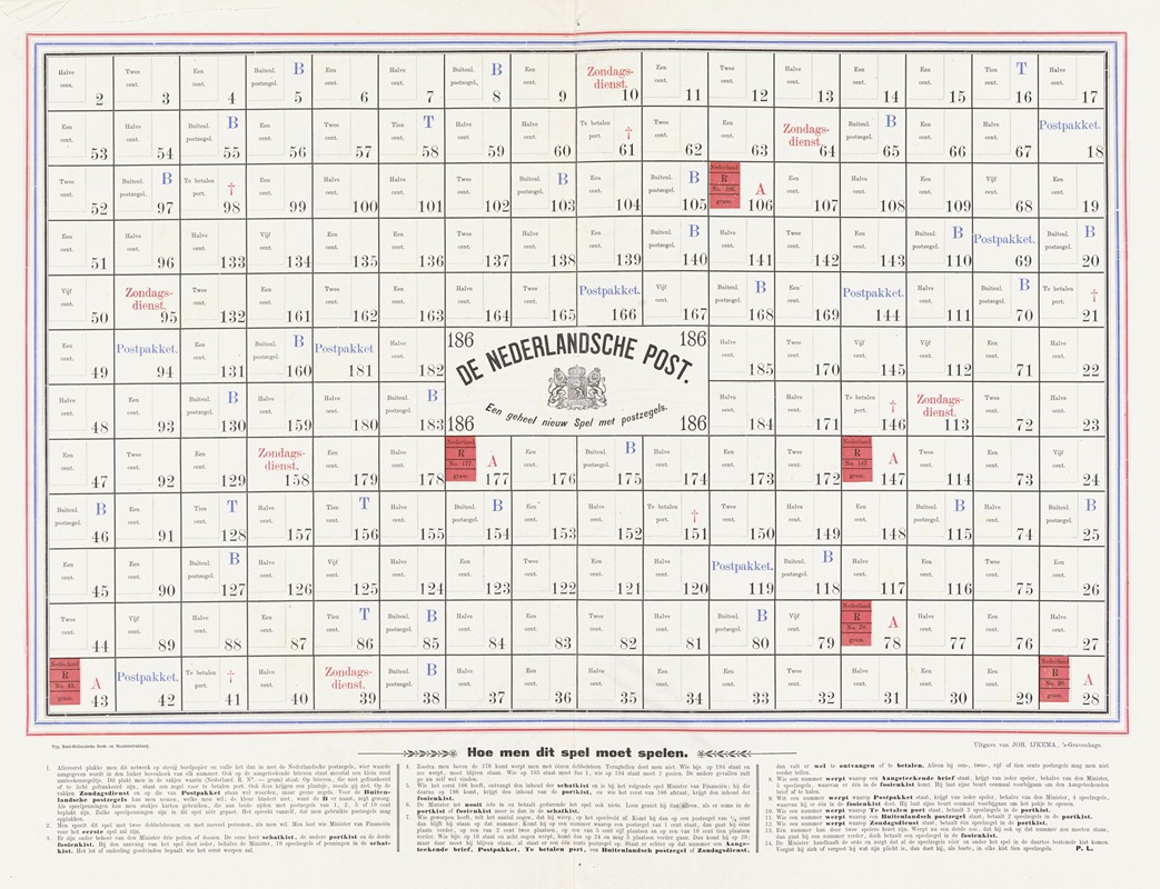 Piet Louwerse - De Nederlandsche post – Een geheel nieuw spel met postzegels