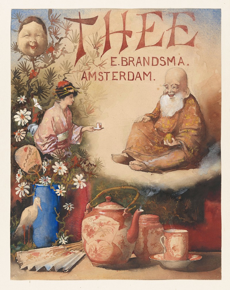 Theo Molkenboer - Ontwerp voor een affiche voor thee van E. Brandsma, Amsterdam