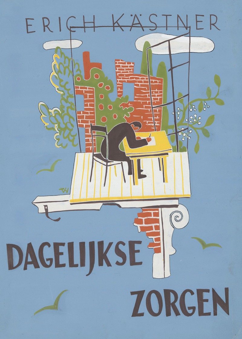 Anonymous - Bandontwerp voor; Erich Kästner, Dagelijkse zorgen. Liedjes en proza 1945-1948 (Der tägliche Kram), 1950