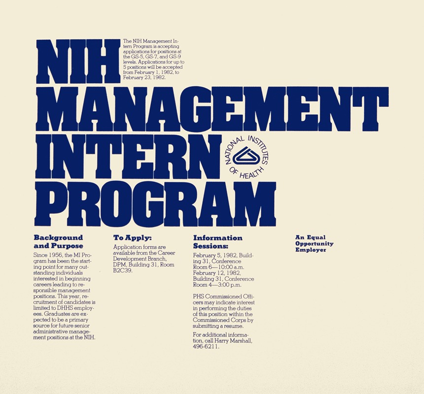 National Institutes of Health - NIH Management Intern Program