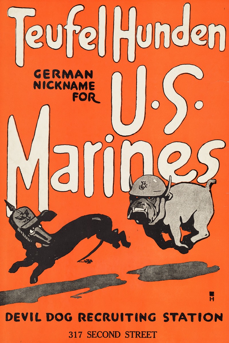 Anonymous - Teufel hunden. German nickname for U.S. Marines. Devil dog recruiting station
