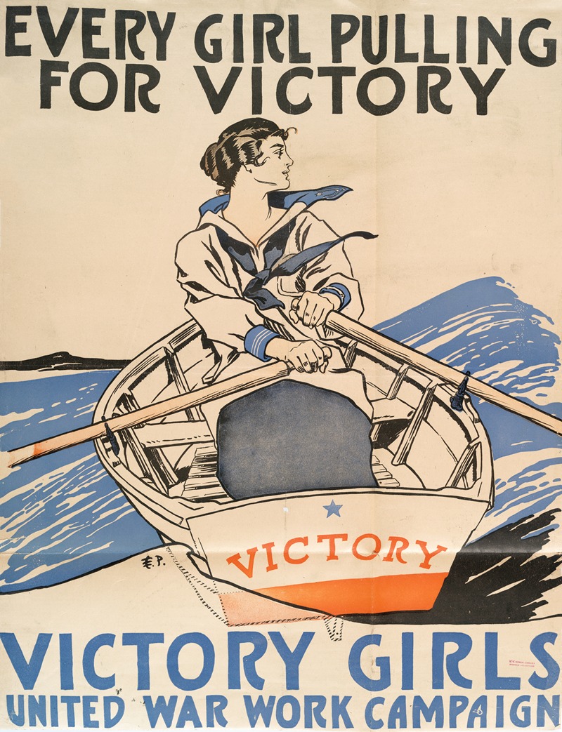 Edward Penfield - Every Girl Pulling for Victory, Victory Girls United War Work Campaign
