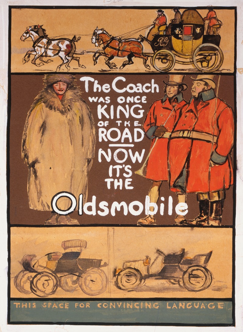 Edward Penfield - The coach was once king of the road — now it’s the Oldsmobile