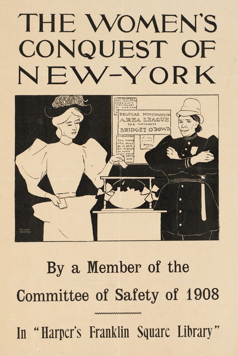 Edward Penfield - The women’s conquest of New-York by a member of the Committee of Safety of 1908