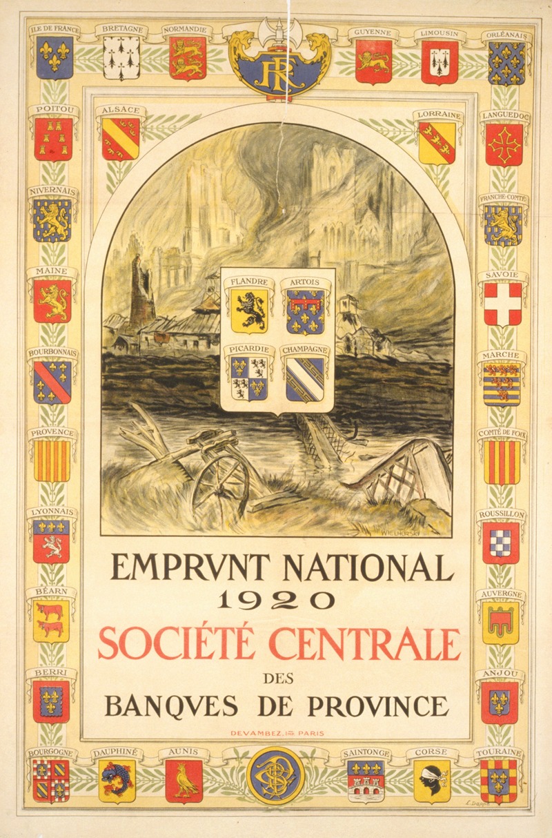 Wielhorski - Emprunt National 1920. Société Centrale des Banques de Province