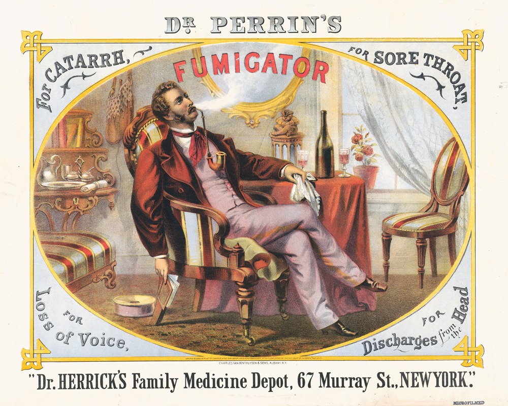 Charles Van Benthuysen - Dr. Perrin’s fumigator For catarrh, for sore throat, for loss of voice, for discharges from the head