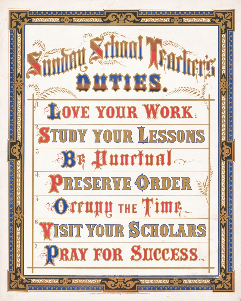 Louis Prang & Co. - Sunday school teacher’s duties