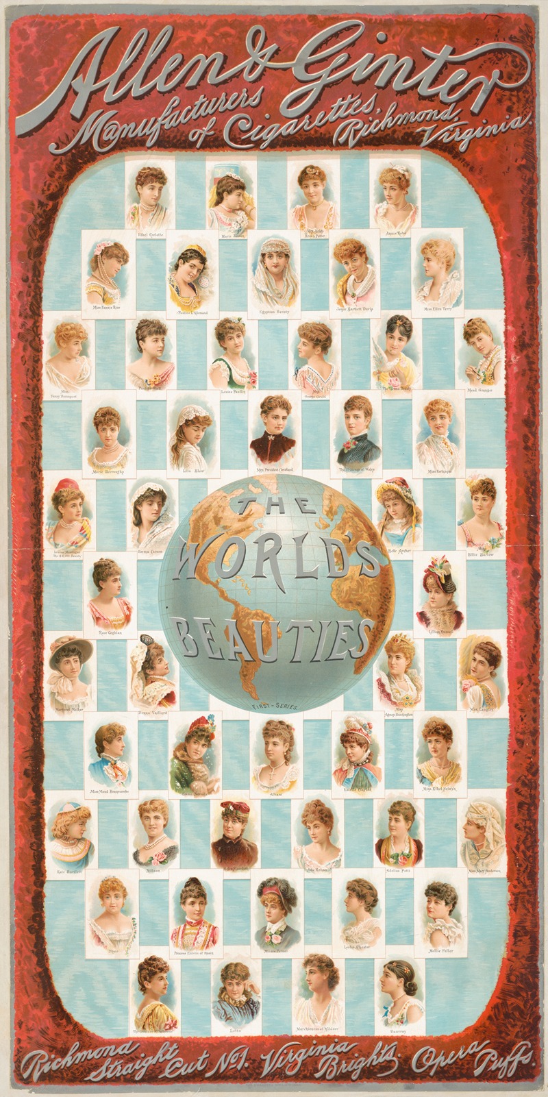 Geo. S. Harris & Sons - The world’s beauties, first-series, Allen & Ginter, manufacturers of cigarettes, Richmond, Virginia