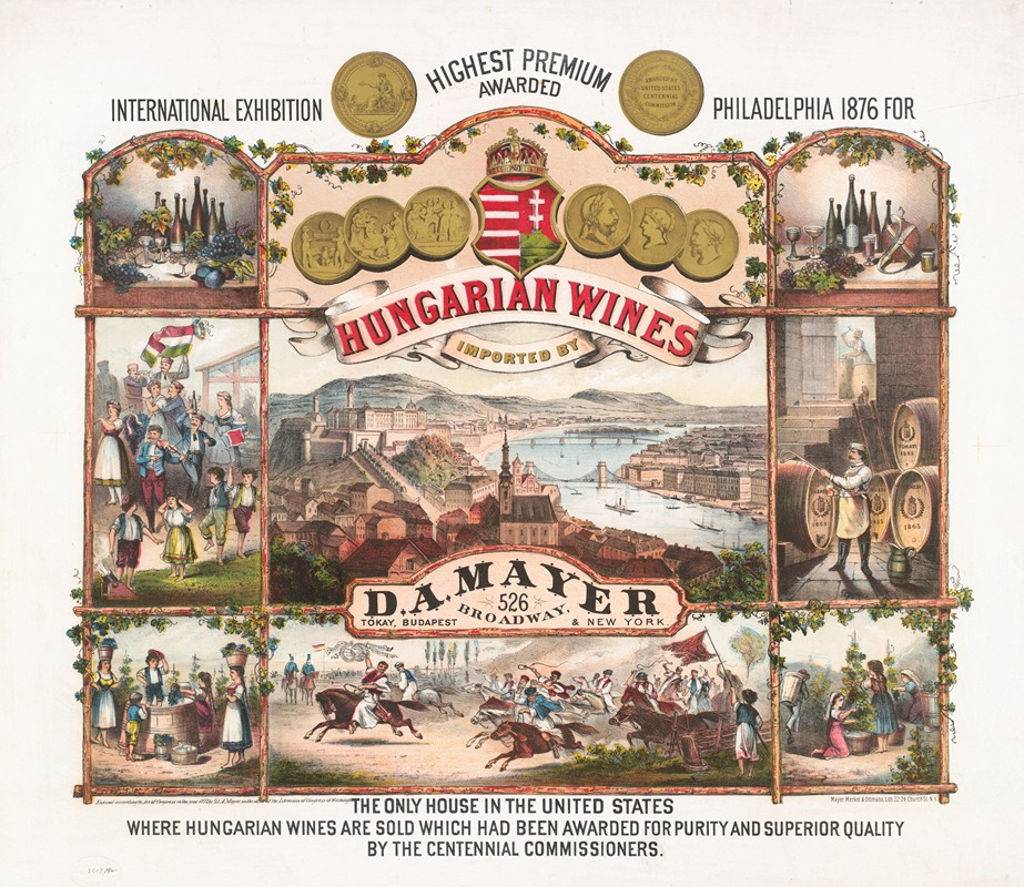 Mayer, Merkel & Ottmann, Lith. - Hungarian wines imported by D.A. Mayer