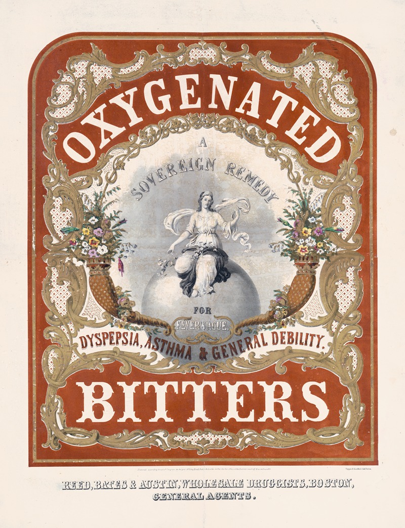 Tappan & Bradford's Lith. - Oxygenated bitters. A sovereign remedy for fever & ague, dyspepsia, asthma & general debility