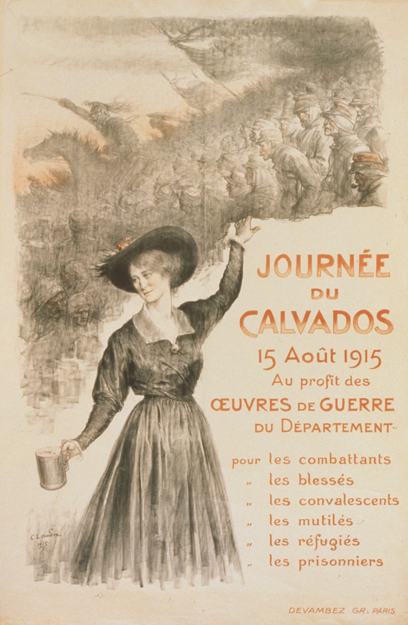 Charles-Lucien Léandre - Journée du Calvados. 15 aoôt 1915. Au profit des oeuvres de guerre du Département
