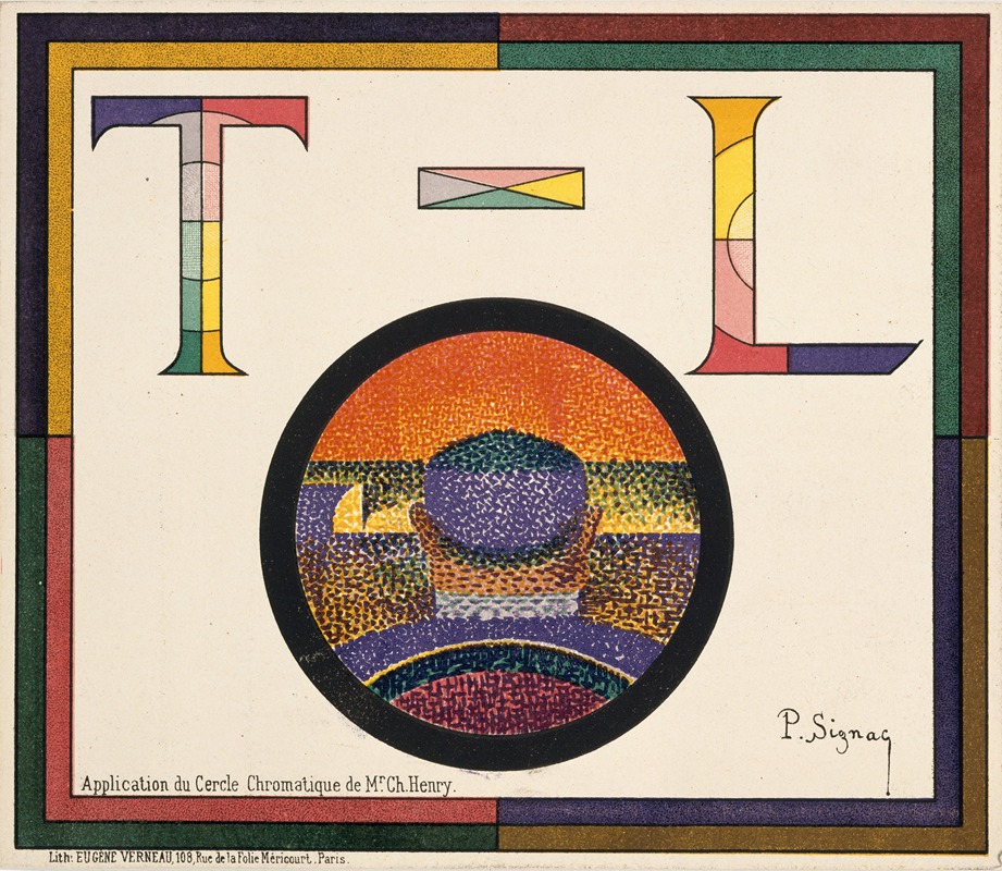 Paul Signac - Application of Charles Henry’s Chromatic Circle; Théâtre-Libre playbill of January 31, 1889