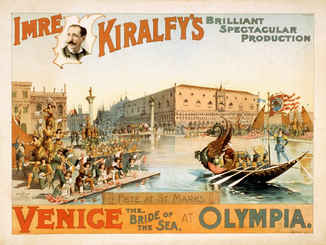 Strobridge & Co. Lith. - Imre Kiralfy’s brilliant spectacular production, Venice, the bride of the sea at Olympia