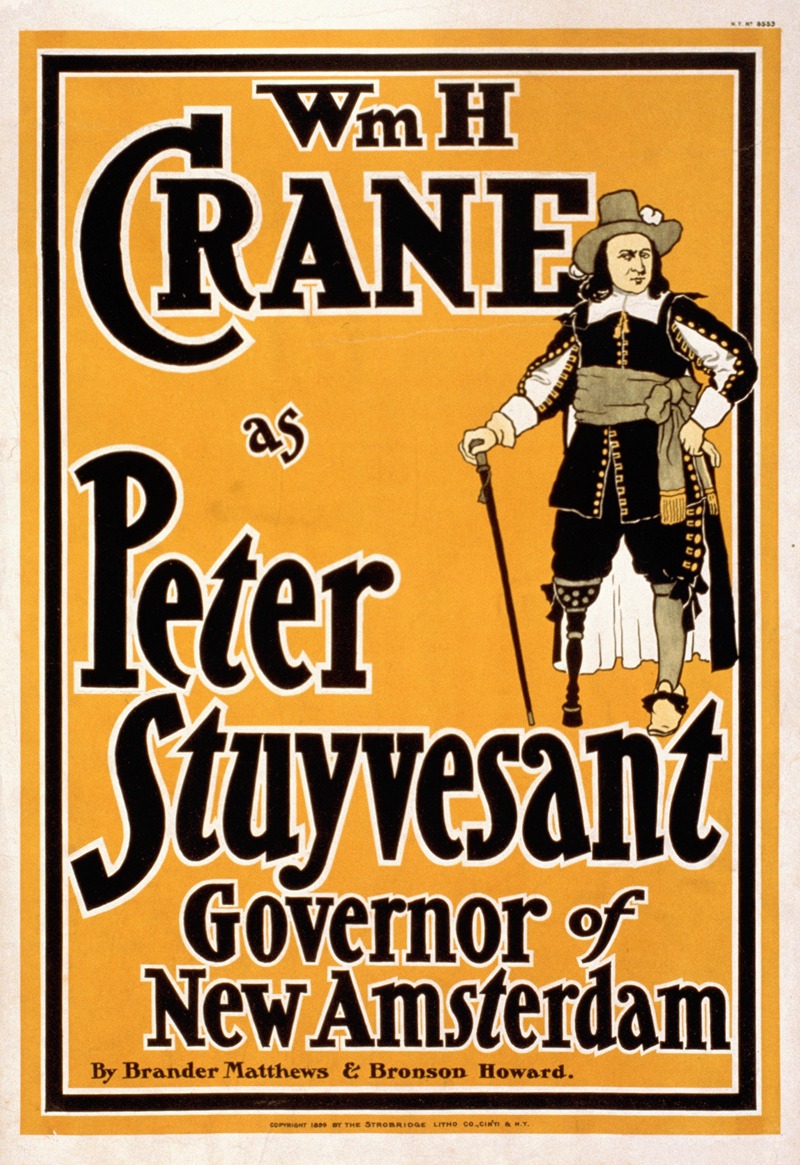 Strobridge & Co. Lith. - Wm. H. Crane as Peter Stuyvesant, Governor of New Amsterdam