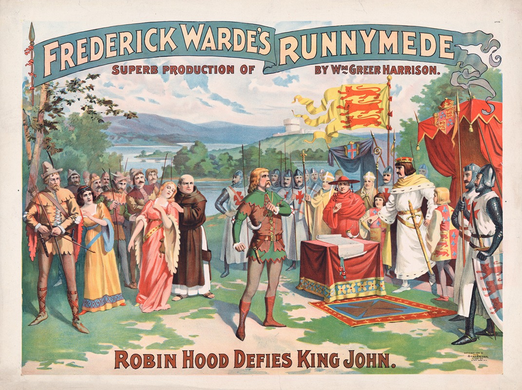 Strobridge & Co. Lith. - Frederick Warde’s superb production of Runnymede by Wm. Greer Harrison.