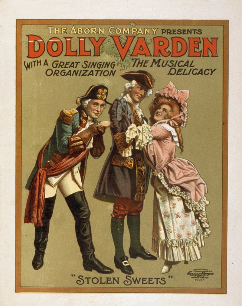 U.S. Lithograph Co. - The Aborn Company presents Dolly Varden the musical delicacy with a great singing organization.