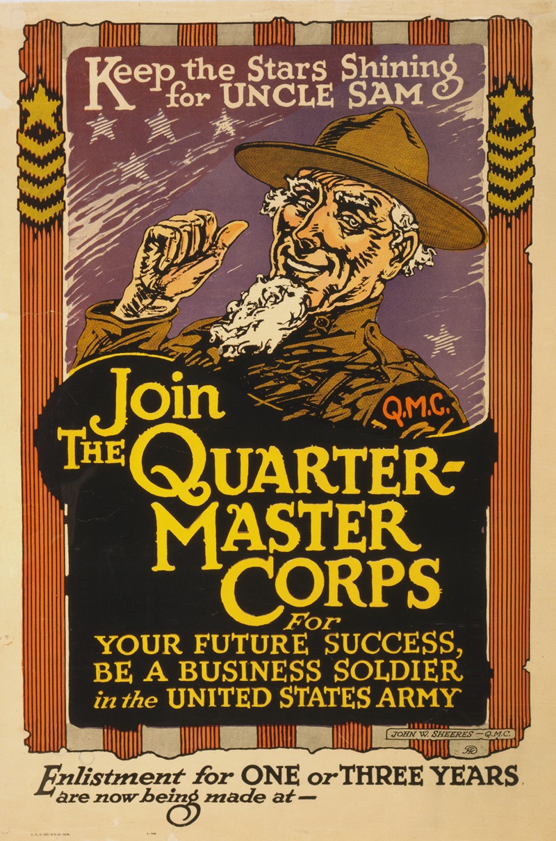 John W. Sheeres - Keep the stars shining for Uncle Sam – Join the Quartermaster Corps