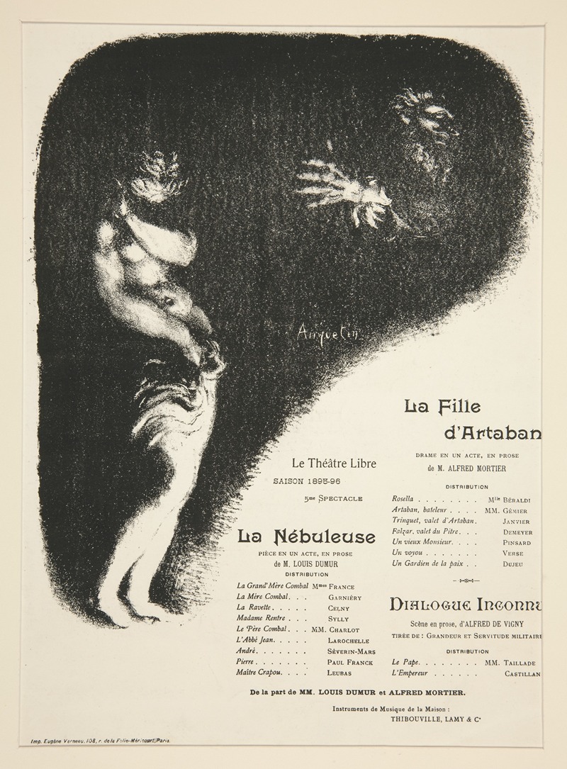 Louis Anquetin - Program for Le Théâtre Libre