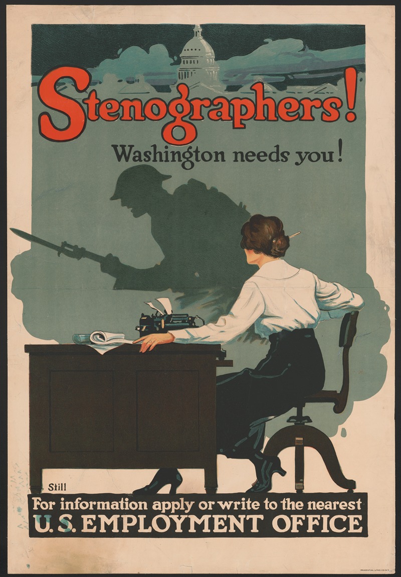 Roy Hull Still - Stenographers! Washington needs you!