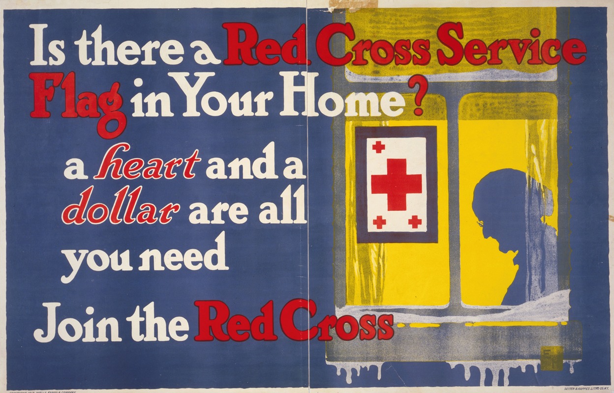 Seiter & Kappes Litho. Co. - Is there a Red Cross service flag in your home, A heart and a dollar are all you need – Join the Red Cross