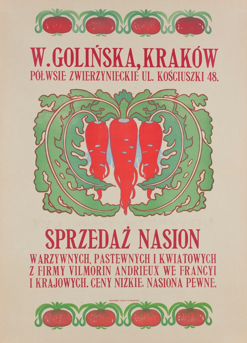 Eugeniusz Ludwik Dąbrowa-Dąbrowski - Sprzedaż nasion warzywnych