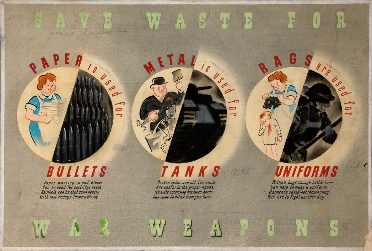 Abram Games - Save waste for war weapons