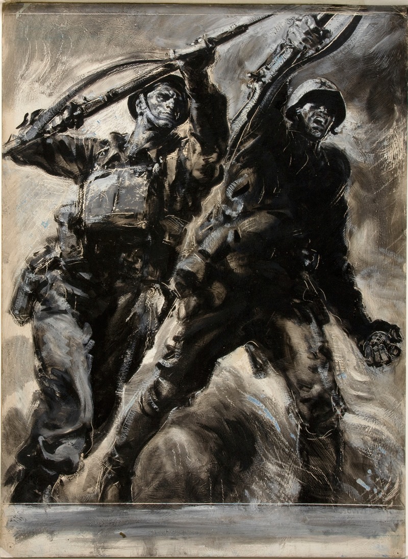 Rowland Hilder - A British soldier and a Russian soldier with rifles raised