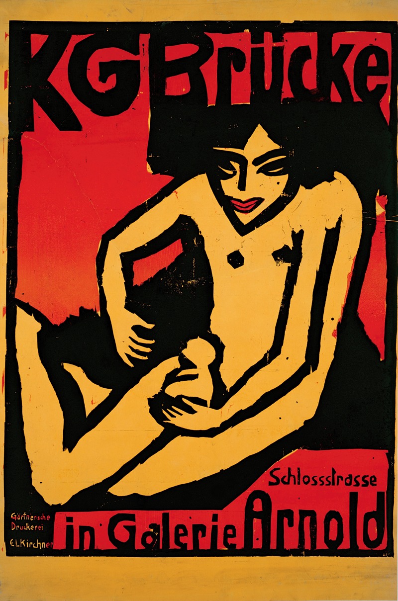 Ernst Ludwig Kirchner - Poster for the exhibition for the artists’ group ‘Die Brücke’ at the Arnold Gallery Dresden
