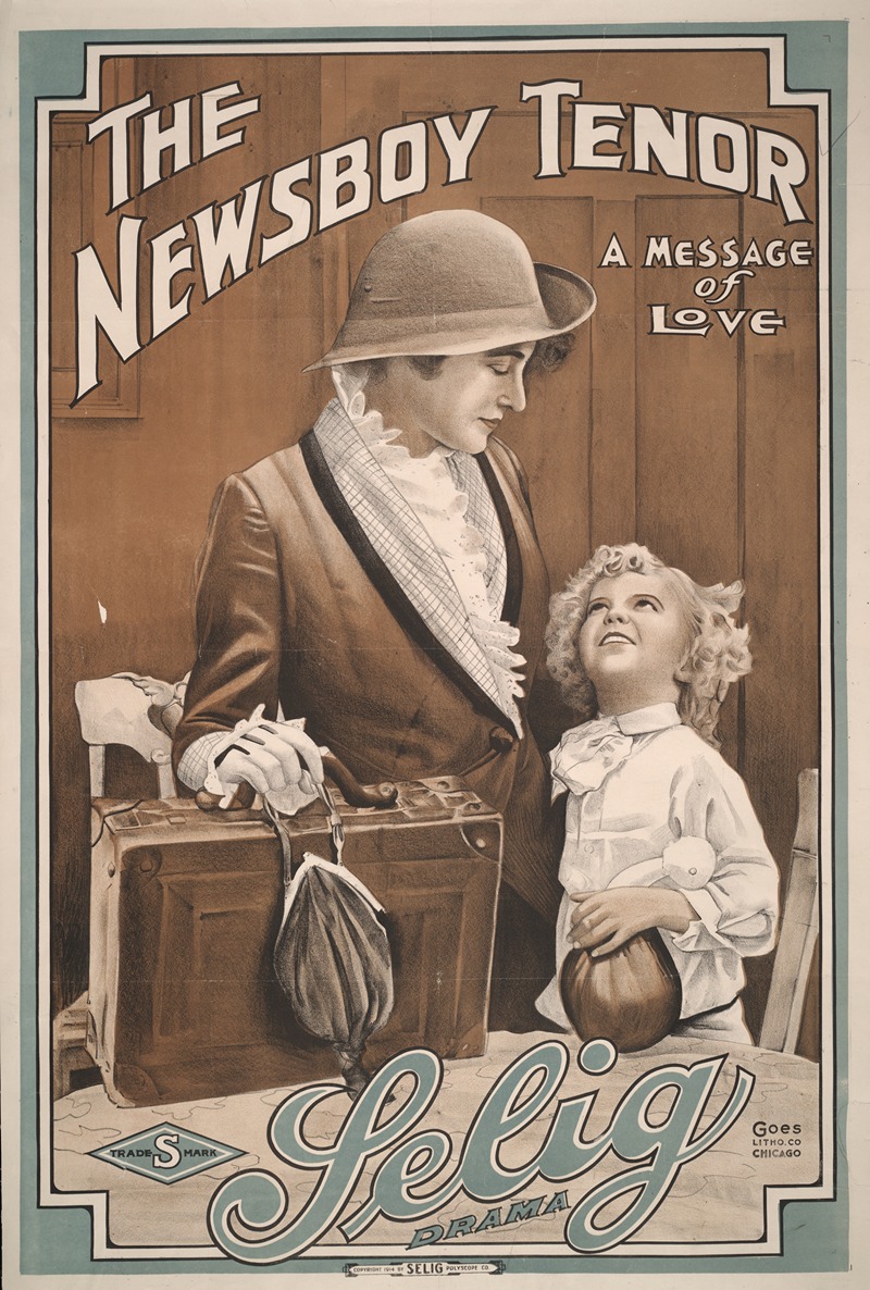 Goes Litho. Co. - The newsboy tenor A message of love.